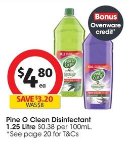 Pine O Cleen - Disinfectant 1.25 Litre offers at $4.8 in Coles