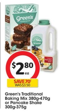 Green’s - Traditional Baking Mix 380g-470g offers at $2.8 in Coles