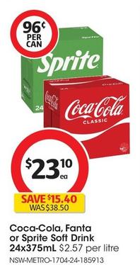 Coca Cola - Soft Drink 24x375ml offers at $23.1 in Coles