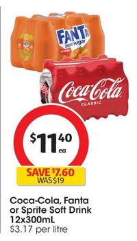 Coca Cola - Soft Drink 12x300ml offers at $11.4 in Coles
