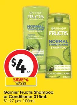 Garnier - Fructis Shampoo 315ml offers at $4.2 in Coles
