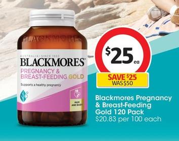 Blackmores - Pregnancy & Breast-Feeding Gold 120 Pack offers at $25 in Coles