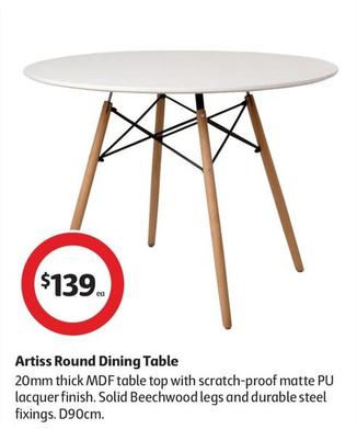 Artiss Round Dining Table offers at $139 in Coles