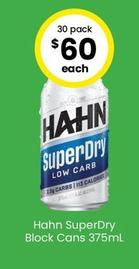 Hahn - Superdry Block Cans 375ml offers at $61 in The Bottle-O