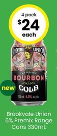 Brookvale Union - 6% Premix Range Cans 330ml offers at $24 in The Bottle-O