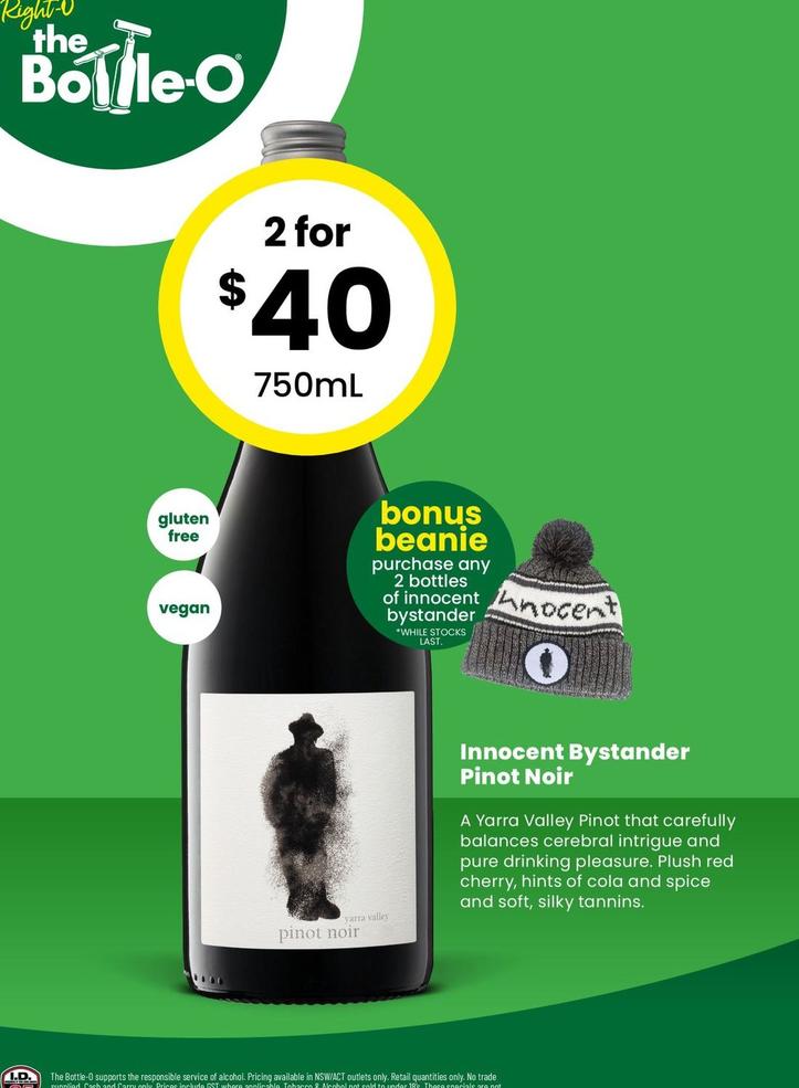 Innocent Bystander - Pinot Noir offers at $40 in The Bottle-O