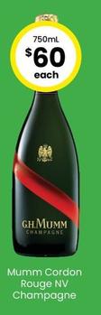 Mumm - Cordon Rouge Nv Champagne offers at $60 in The Bottle-O