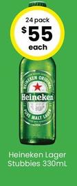 Heineken - Lager Stubbies 330ml offers at $55 in The Bottle-O