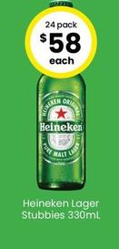 Heineken - Lager Stubbies 330ml offers at $53 in The Bottle-O
