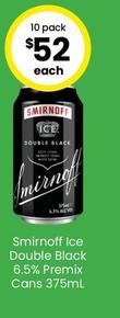 Smirnoff - Ice Double Black 6.5% Premix Cans 375ml offers at $52 in The Bottle-O