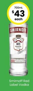 Smirnoff - Red Label Vodka offers at $43 in The Bottle-O