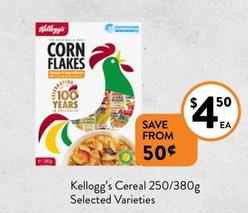 Kelloggs - Cereal 250/380g Selected Varieties offers at $4.5 in Foodworks