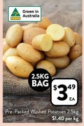 Pre - Packed Washed Potatoes 2.5kg  offers at $3.49 in Foodworks