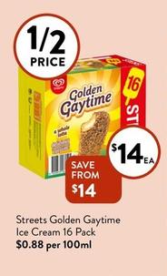 Streets - Golden Gaytime Ice Cream 16 Pack offers at $14 in Foodworks