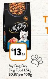 My Dog - Dry Dog Food 1.5kg offers at $13 in Foodworks