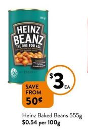 Heinz - Baked Beans 555g offers at $3 in Foodworks