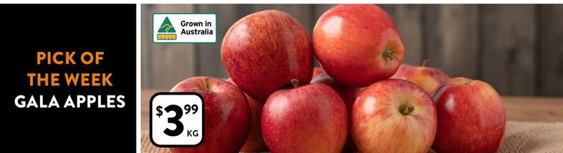 Gala Apples offers at $3.99 in Foodworks