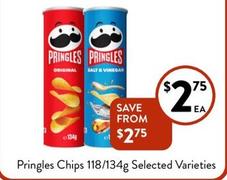 Pringles - Chips 118/134g Selected Varieties offers at $2.75 in Foodworks