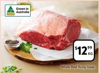 Whole Beef Rump Steak offers at $12.99 in Foodworks