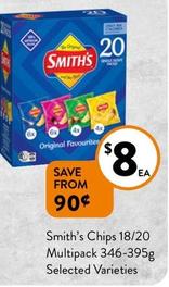 Smith's - Chips 18/20 Multipack 346-395g Selected Varieties offers at $8 in Foodworks