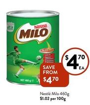 Nestlè - Milo 460g offers at $4.7 in Foodworks