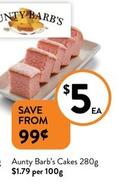 Aunty Barb’s - Cakes 280g offers at $5 in Foodworks