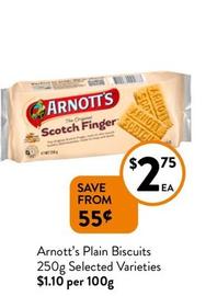 Arnott's - Plain Biscuits 250g Selected Varieties offers at $2.75 in Foodworks