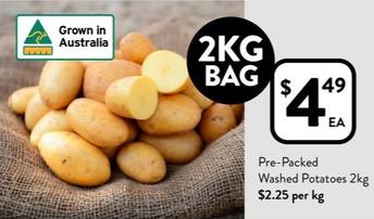 Pre-Packed Washed Potatoes 2kg offers at $4.49 in Foodworks