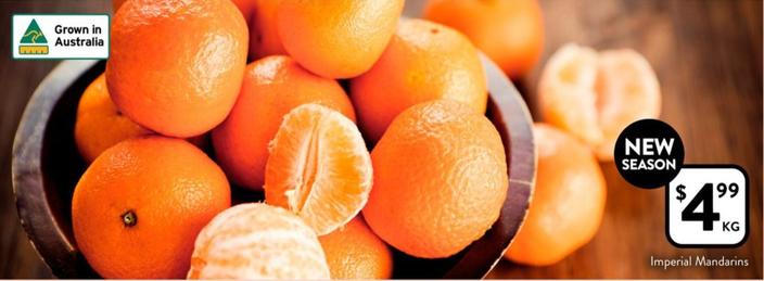 Imperial Mandarins offers at $4.99 in Foodworks