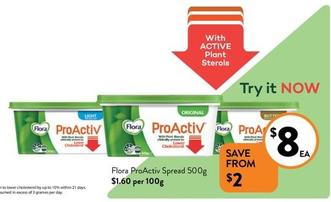 Flora - Proactiv Spread 500g offers at $8 in Foodworks