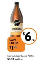 Remedy - Kombucha 750ml offers at $6 in Foodworks