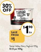 Tamar Valley - Dairy Yoghurt 170g offers at $1.9 in Foodworks
