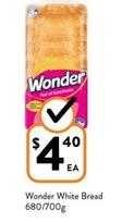 Wonder - White Bread 680/700g offers at $4.4 in Foodworks