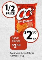 Cc's - Corn Chips 175g Or Cornados 110g offers at $2.5 in Foodworks