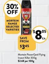 Mortein - Powergard Flying Insect Killer 300g offers at $8.05 in Foodworks