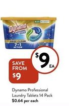 Dynamo - Professional Laundry Tablets 14 Pack offers at $9 in Foodworks