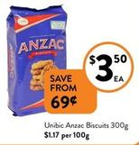 Unibic - Anzac Biscuits 300g offers at $3.5 in Foodworks