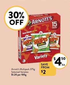Arnott's - Multipack 375g Selected Varieites offers at $4.5 in Foodworks