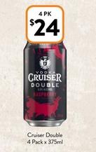 Vodka Cruiser - Double 4 Pack X 375ml offers at $24 in Foodworks