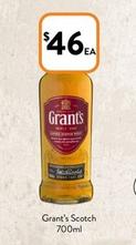 Grant's - Scotch 700ml offers at $46 in Foodworks