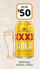 Xxxx - Gold 30 Pack X 375ml offers at $50 in Foodworks
