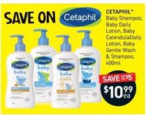 Cetaphil - Baby Shampoo Baby Daily Lotion, Baby Calenduladaily Lotion, Baby Gentle Wash & Shampoo, 400ml offers at $10.99 in Chemist King