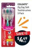 Colgate - Zig Zag Soft Toothbrushes 3 Pack offers at $4.49 in Chemist King