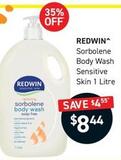 Redwin - Sorbolene Body Wash Sensitive Skin 1 Litre offers at $8.44 in Chemist King