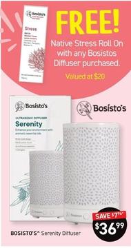Bosisto's - Serenity Diffuser offers at $36.99 in Chemist King