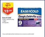 Ease A Cold - Cough, Cold & Flu Day + Night 24 Capsules offers at $13.99 in Chemist Outlet