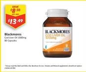 Blackmores - Cod Liver Oil 1000mg 80 Capsules offers at $13.49 in Chemist Outlet