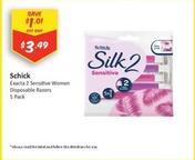 Schick - Exacta 2 Sensitive Women Disposable Razors 5 Pack offers at $3.49 in Chemist Outlet