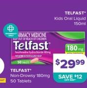 Telfast - Non-drowsy 180mg 50 Tablets offers at $29.99 in Ramsay Pharmacy