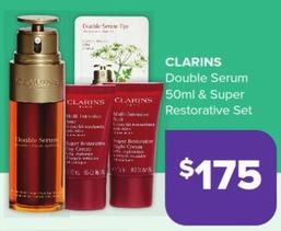 Clarins - Double Serum 50ml & Super Restorative Set offers at $175 in Ramsay Pharmacy